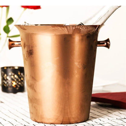 European Style Stainless Steel Ice Bucket Wedding Birthday Party Decoration Wine Beer Whisky Champagne Beverage Cooler