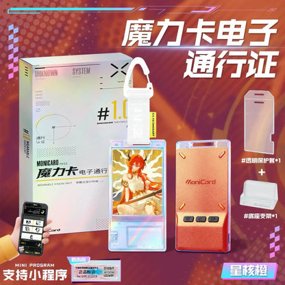 Monicard Magic Card Electronic Pass Badge NFC Bluetooth Smart Digital Badge Customizable GIF Screen Anime Trendy Pendant Gifts