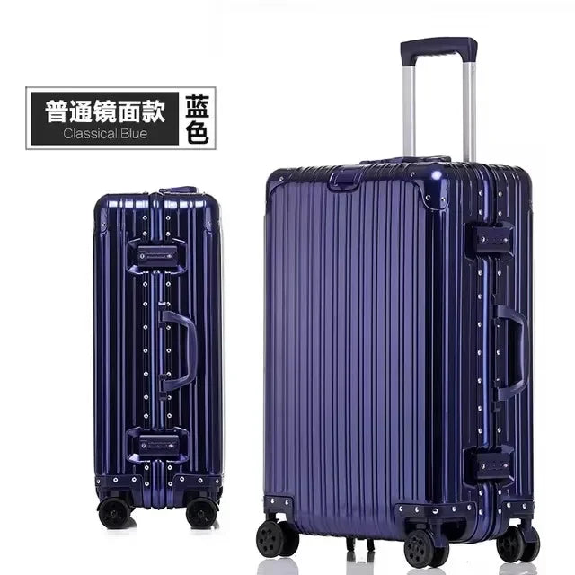 100% Aluminum-Magnesium Alloy Suitcases 20/24/26/29 Inch Lightweight Spinner Luggage TSA Lock Durable Travel Bag