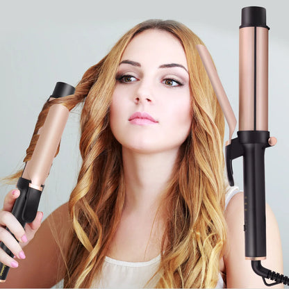 Hatteker 36mm Large Curling Iron Wave Hair Setter for Bangs And Home Use Egg Roll Hair Styler Compact Size for Easy Handling