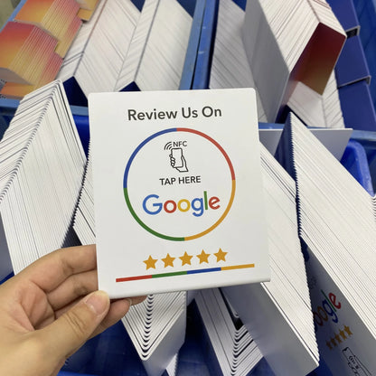 5YOA Google Review Card NFC station 13.56Mhz programmable table NFC Google Reviews display bending card standing brand bracket