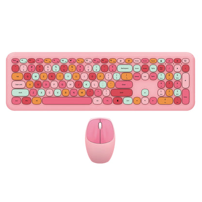 MOFii 1 Set 668 Wireless Keyboard and Mouse Combo, Gradient Keycaps Full Size Keyboard for Girls, 2.4G Plug and Play, US QWERTY