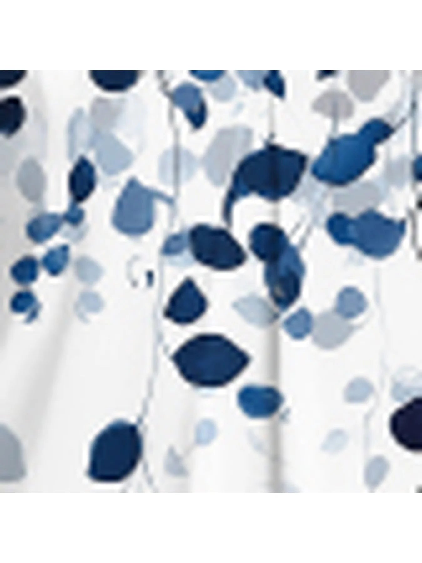 Women's Plus Size Women's Blue Leaf Print Off Shoulder V-Neck Hollowed Out Mid Sleeve Top, Commuting and Leisure Vacation Top