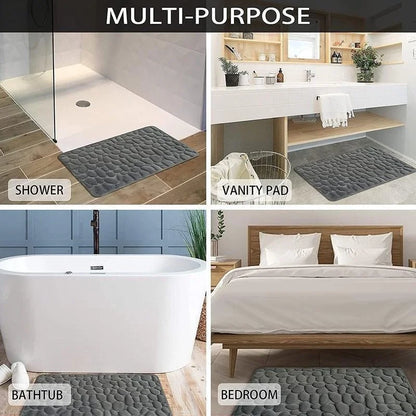 40x60cm/50x80cm Bath Rugs Mat Non Slip Cobblestone Embossed Carpets Bathroom Floor Mat Memory Foam Bathmat Washable Doormat