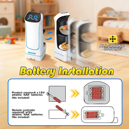2.4GHz Remote Control Food Delivery Robot Toy, Remote Control Toy Robot With Light And Music, Children's Birthday Gift