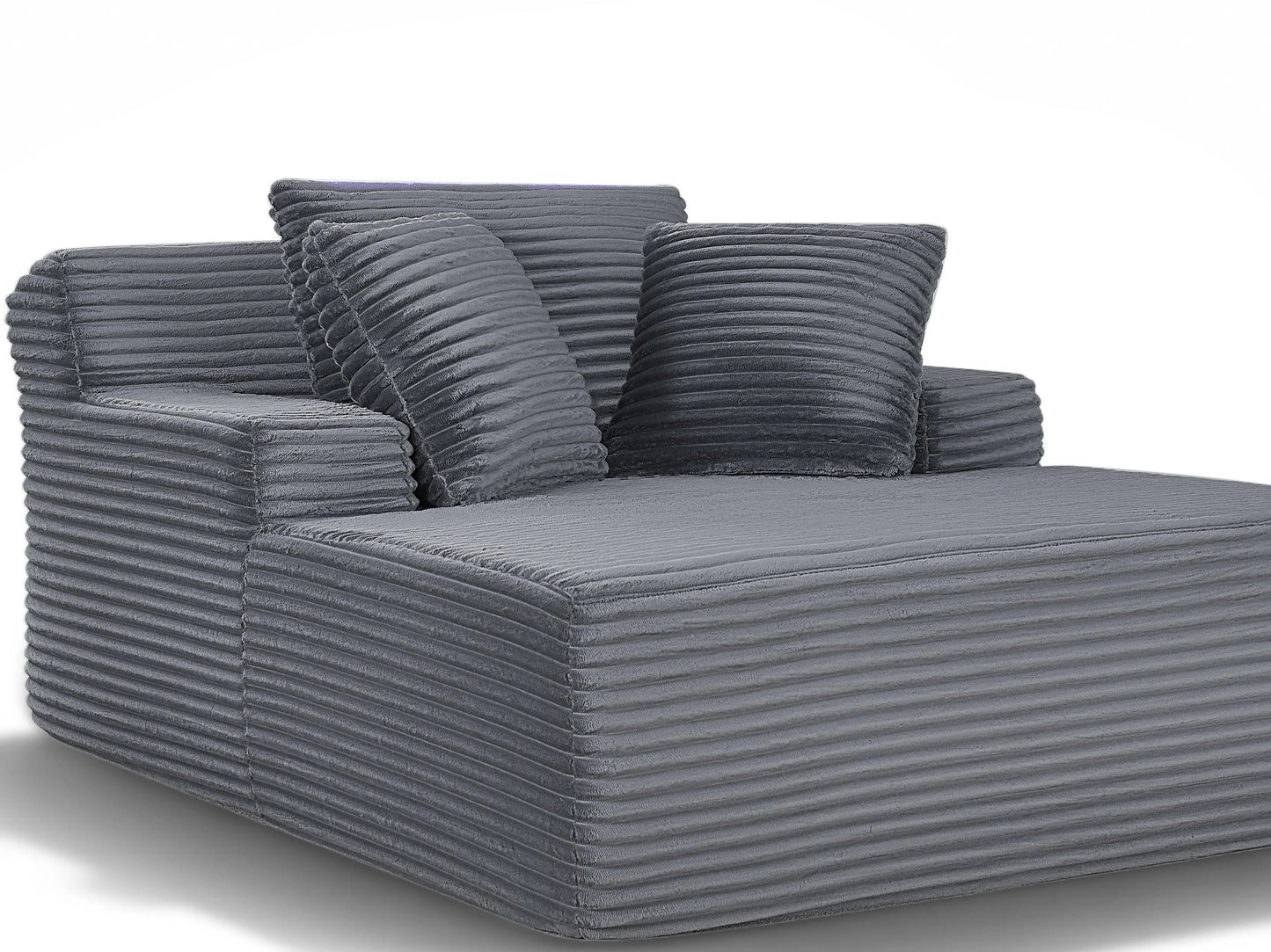 66" Oversized Cloud Sofa Bed, No Assembly Required Faux Fur Chaise Lounge with Pillow, Luxury Boneless Reading Chair for Living Room