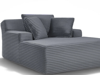 66" Oversized Cloud Sofa Bed, No Assembly Required Faux Fur Chaise Lounge with Pillow, Luxury Boneless Reading Chair for Living Room