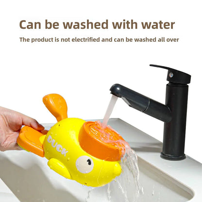 Pet Cat Dog Automatic Intelligent Interactive Food Dispenser with Little Yellow Duck Design Anti-slip Bottom Pet Feeder