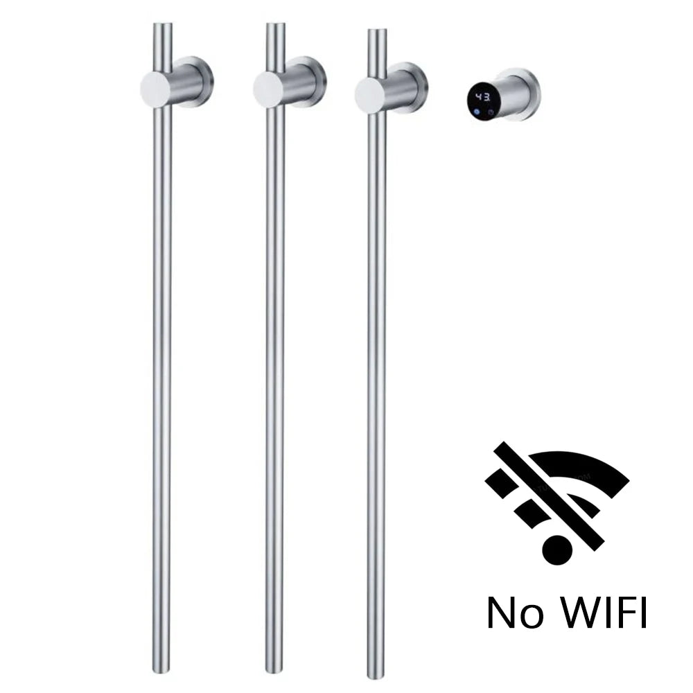 Modern Electric Heated Towel Rack Wall Mounted Bathroom Towel Warmer Heated Towel Rail Heater 3Bars Stainless Steel 220V/110V