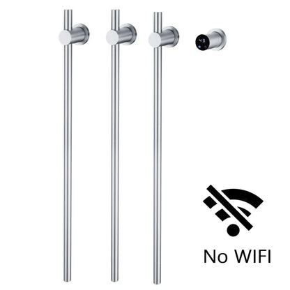 Modern Electric Heated Towel Rack Wall Mounted Bathroom Towel Warmer Heated Towel Rail Heater 3Bars Stainless Steel 220V/110V