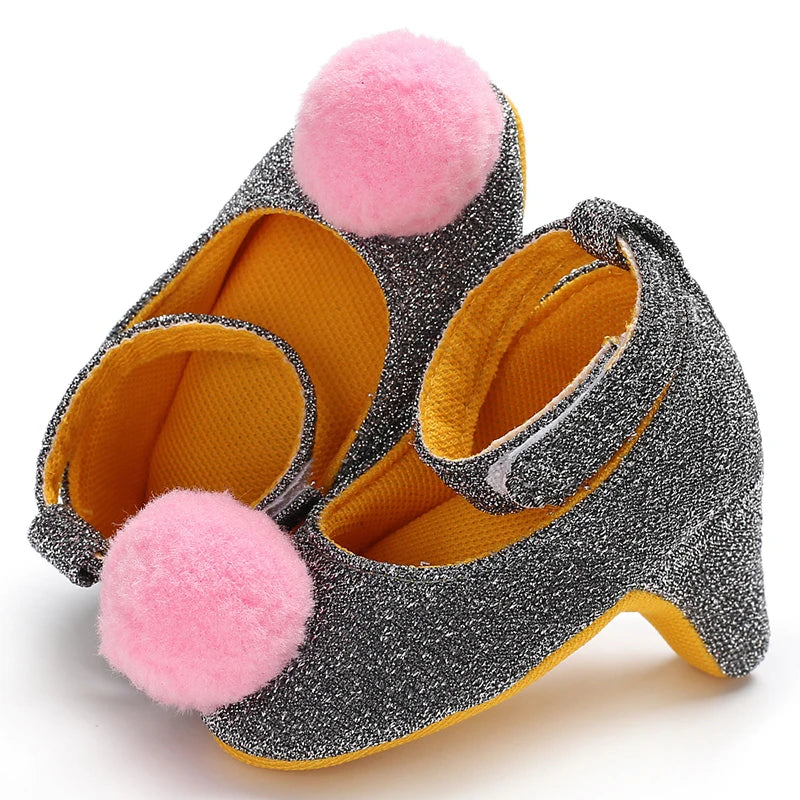 Newborn Infant Baby Fashion Girls High Heels Shoes 0-5Months Princess Bow Party Crib Shoes Photo Props Shoes