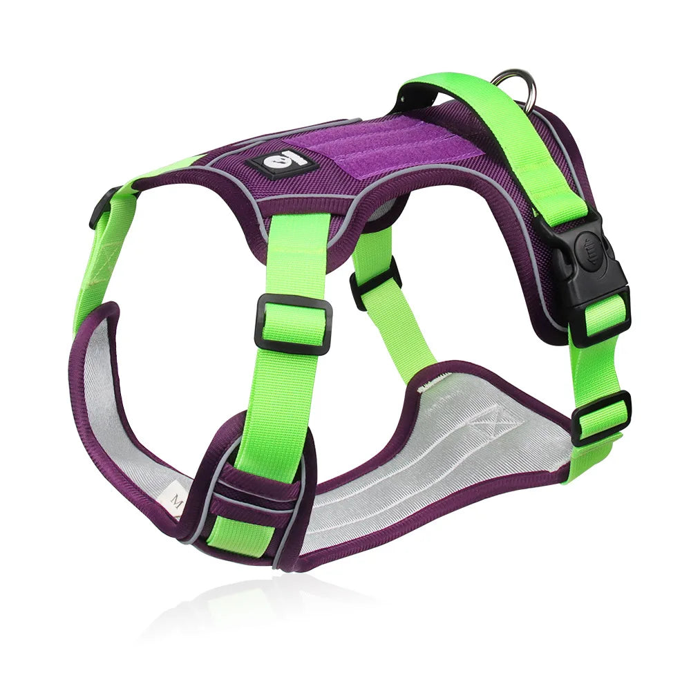 Tactical No-Pull Dog Harness Reflective Heavy Duty Oxford Cloth Waterproof Medium Large Breed Outdoor Walking Pet Vest Harness
