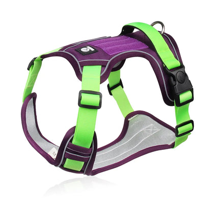 Tactical No-Pull Dog Harness Reflective Heavy Duty Oxford Cloth Waterproof Medium Large Breed Outdoor Walking Pet Vest Harness