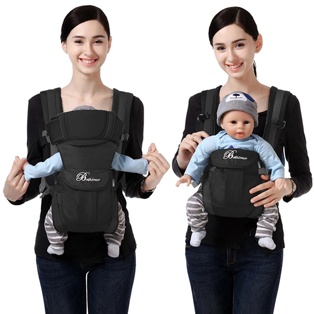 Baby Sling Carrier, 4-in-1 Ergonomic Baby Backpack Carrier, Easily