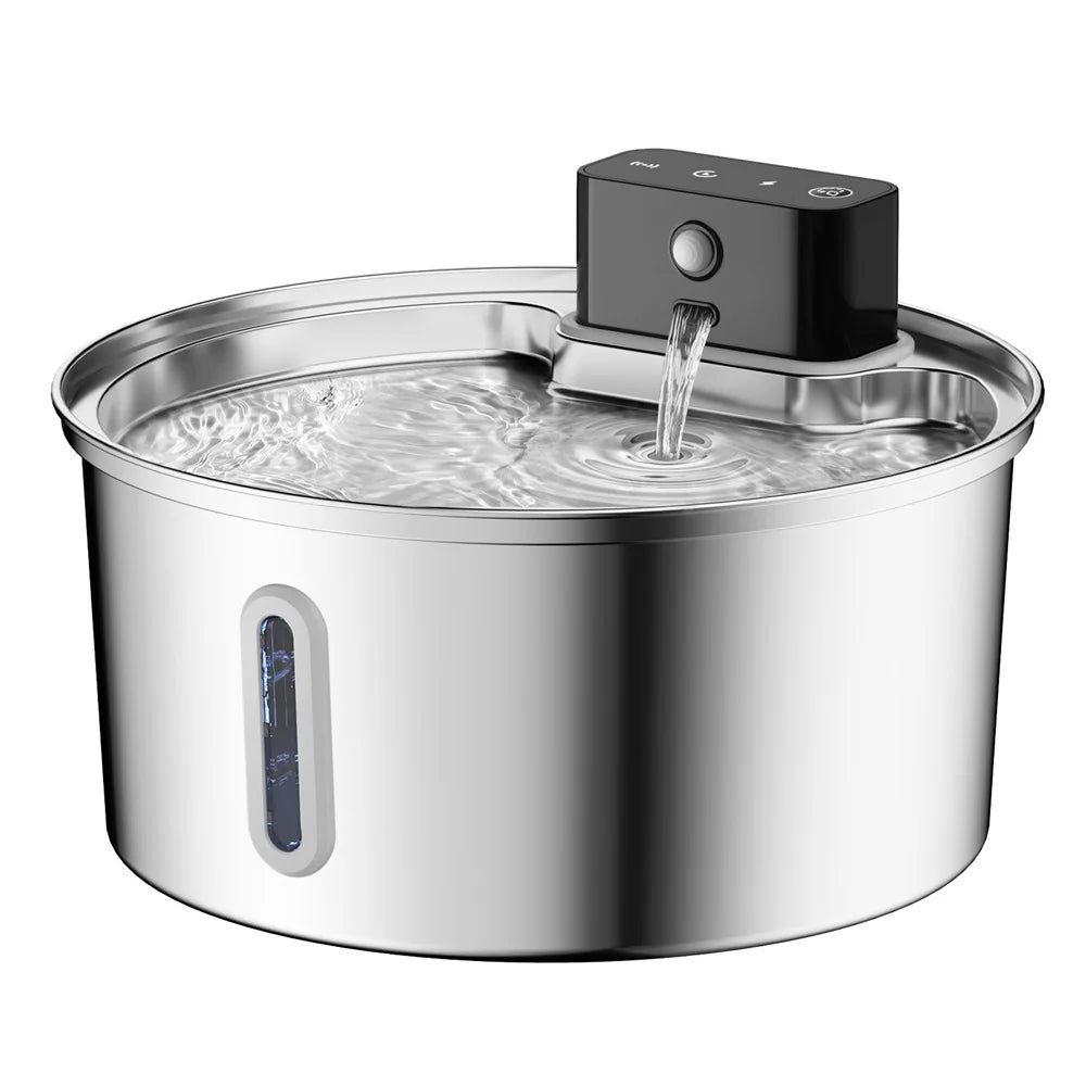 3L 5V USB Stainless Steel Wireless Recharging Sensor Auto Cat Water Drinking Fountain For Cats Dog Drinker Pet Dispenser Bowl