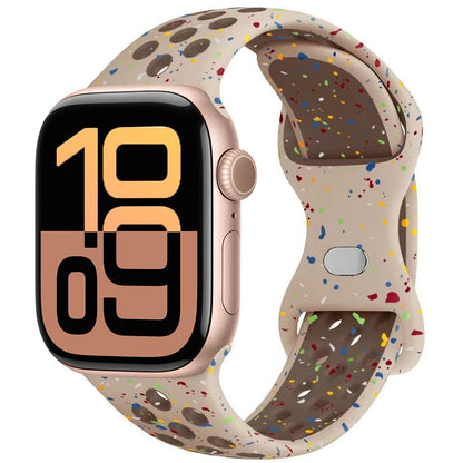 Silicone Strap For Apple Watch 11 10 9 8 7 46mm 45mm 42mm 41mm Ultra 3/2 49mm Breathable Bracelet Wristband iWatch 6 5 4 SE 44mm