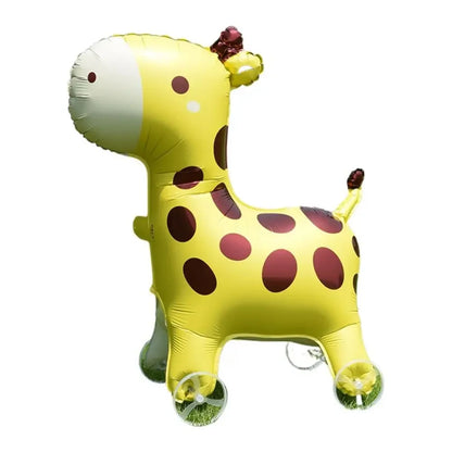 4D Dinosaur Dog Cat Standing Foil Balloons Animals Walking Balloon With Wheel for Kids Birthday Party Decoration Baby Showe R0H6