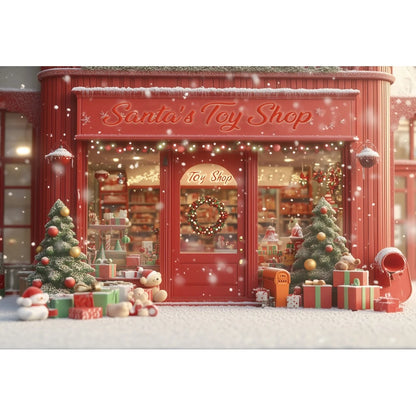 Christmas Candy Toy Store Christmas Tree Gift Theme Banner Background, Birthday Party Decoration Photography Background Cloth