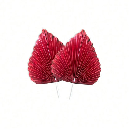 2PCS Happy Birthday Cake Toppers Glittery Palm Spear Gold Silver Folding Fan DIY Kids Party Cake Topper Wedding Decoration
