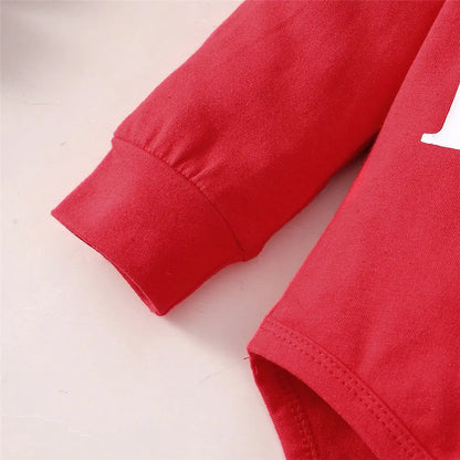 2025 Spring Autumn Infant Toddler Letters Print Hooded Solid Color Two-piece Suit 0-24M Baby Boys Bodysuits+Long Pants Set