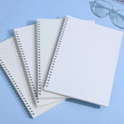 Transparent A5 Spiral Notebook, Lined & Grid Inner Pages, Journal Notepad