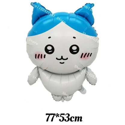 Chiikawa kawaii Happy Birthday Party Decorations Cute plate Banner Cake Topper Flag Balloons Disposable tableware Decorations