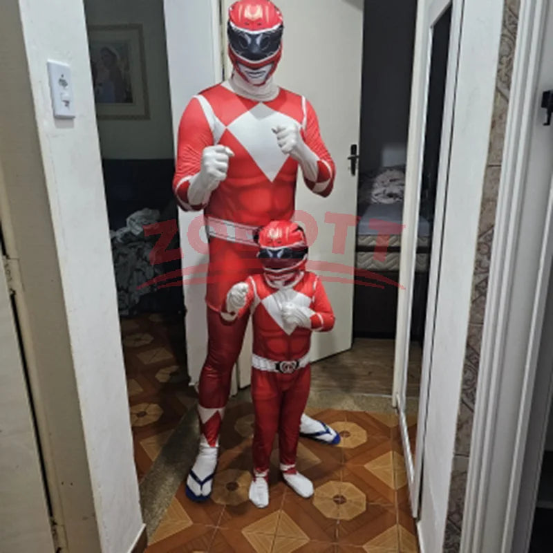 Adult Morpher Superhero Samurai Sentai Shinkenger Rangers Cosplay Fantasia Halloween Costume Mask Superhero Power Jumpsuit