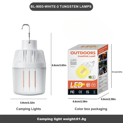 LED Camping Lights Rechargeable Flashlights 4 Lighting Modes Lamp Outdoor Portable Emergency Torch Hanging Lantern
