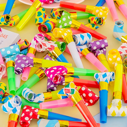 28/56pcs Long Nosed Whistle Creative Party Sounding Atmosphere Making Props Plastic Party Blowers Fun Whistles ZSY