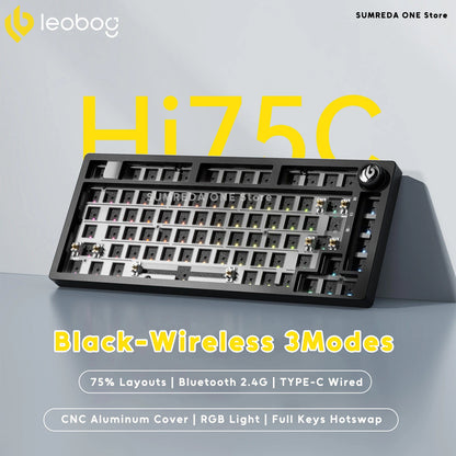 Leobog Hi75C Hi75 Hi75C Pro Aluminum Wireless Custom Mechanical Keyboard Kit Gaming Bluetooth 2.4G Wired Hotswap Gamer Keyboard