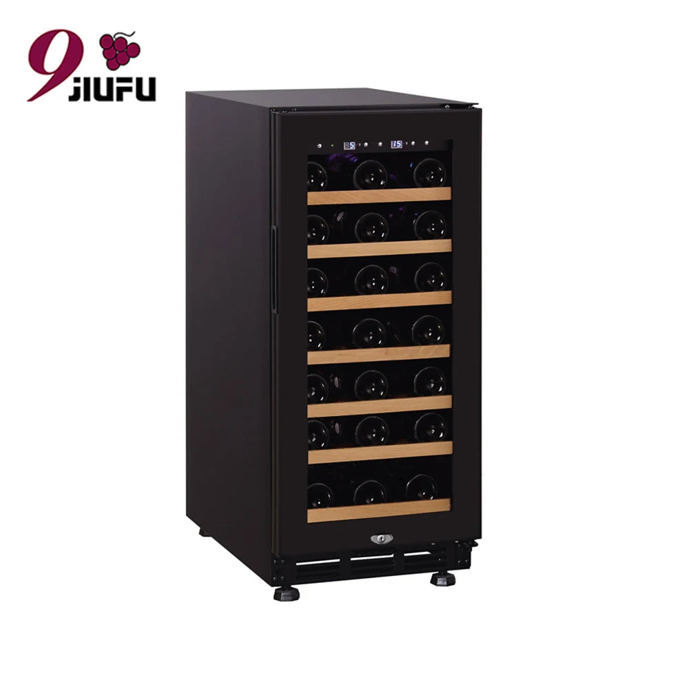 Top Rated Upright Compressor Wine Cooler 31 Bottles Beverage Fridge with CE for Europe Home Bar Kitchen Office Apartment