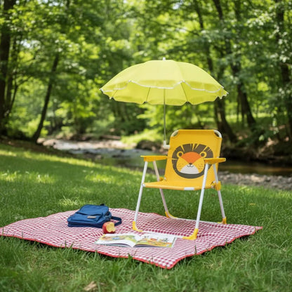 Outdoor Children'S Beach Chair With Sun Umbrella Lightweight Folding  Kids Beach Chair Water Resistant For Kid Leisure Backrest