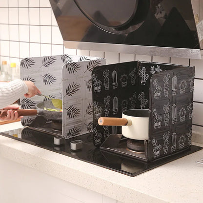 Anti-Splashing Stove Oil Baffle Plate Foldable Kitchen Oil Proof Shield Aluminum Foil Cooking Baffle Splash Guard Board Stove