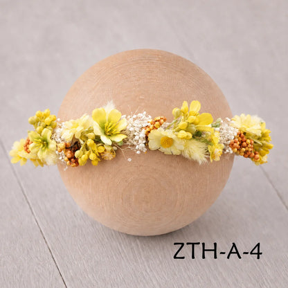 Floral Newborn Headbands for Photography Props Handmade Infant Girl Flower Wreath Baby Headband Newborn Photoshoot, Accessories