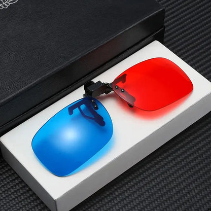 Red Green Blue 3D Glasses Clip Foldable Prescription Glasses for 3D Movies Gaming TV Strabismus Correction Amblyopia Training