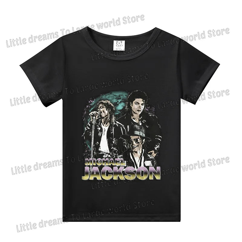 Michael Jackson T-shirt Children Clothing Singer Printed Cotton Tops Boy Girl MJ Summer Tee Shirts Casual Clothes Birthday Gift