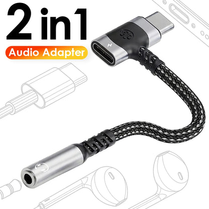 USB C to 3.5mm Audio Adapter with DAC for Gaming Headset Samsung S26 S25 iPhone 17 AUX Cable Converter Plug Kit