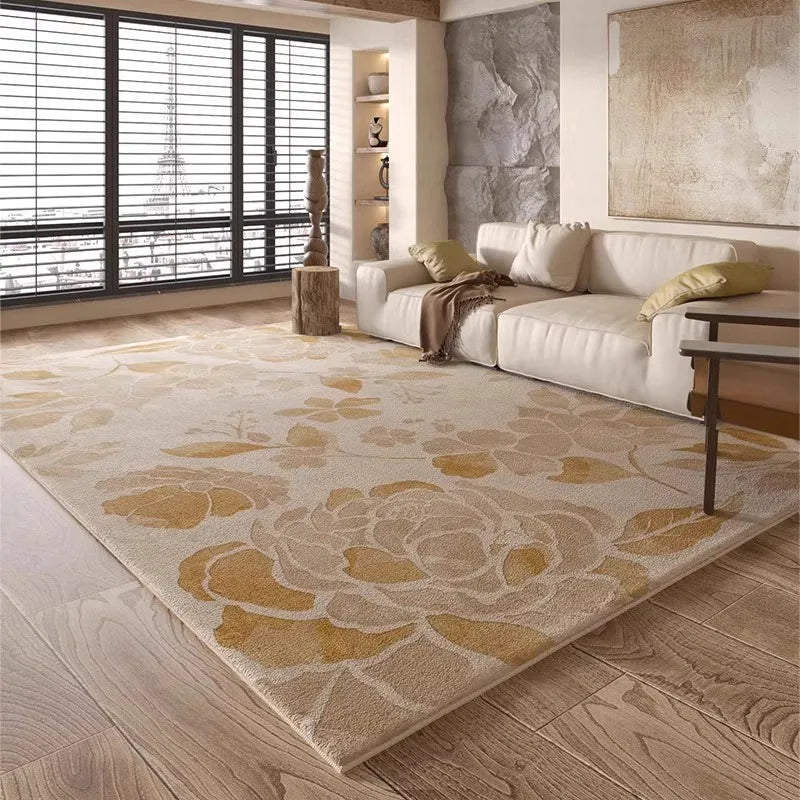 Large Living Room Carpet Retro-style High-end Aesthetic Bedroom Fluffy Bedside Rug Creative Unique Artistic Coffee Table Mats 러그