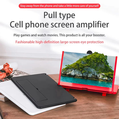 Phone Screen Magnifier 3D HD Tabletop Enlarger Cell Phone Magnifier for Seniors Video Watching Movie Night Home Travel Break