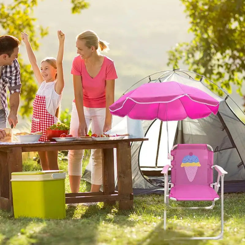 Children's Beach Chair With Umbrella Folding Lawn And Camping Chair With Summer Shade For Beach Pool Travel outdoor