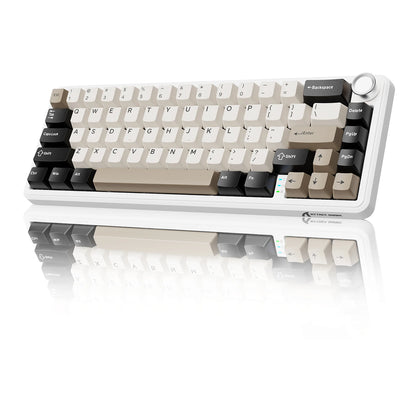ATTACK SHARK X66 65% Wireless Mechanical Keyboard with Knob, 66 Keys Tri Mode Gasket Hot Swap RGB Gaming Keyboard 60 Percent,PBT