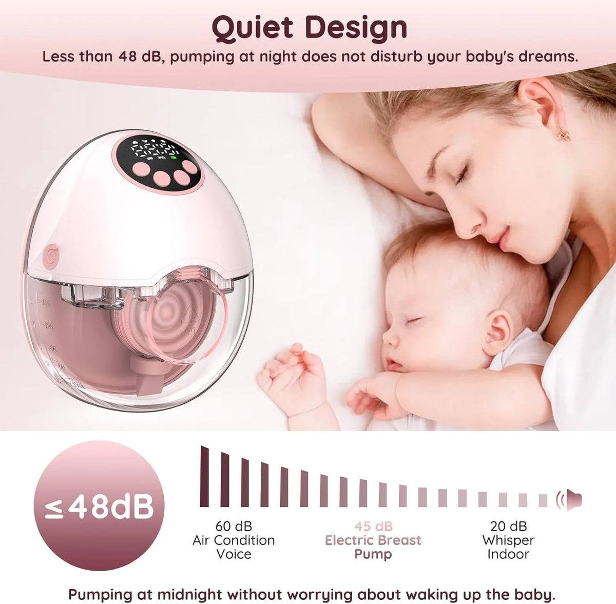 Wearable Breast Pump Electric Handsfree BPA Free With Heating &UV Sterilize Lid Optional Silent Wireless Upgrade Breastmilk Pump