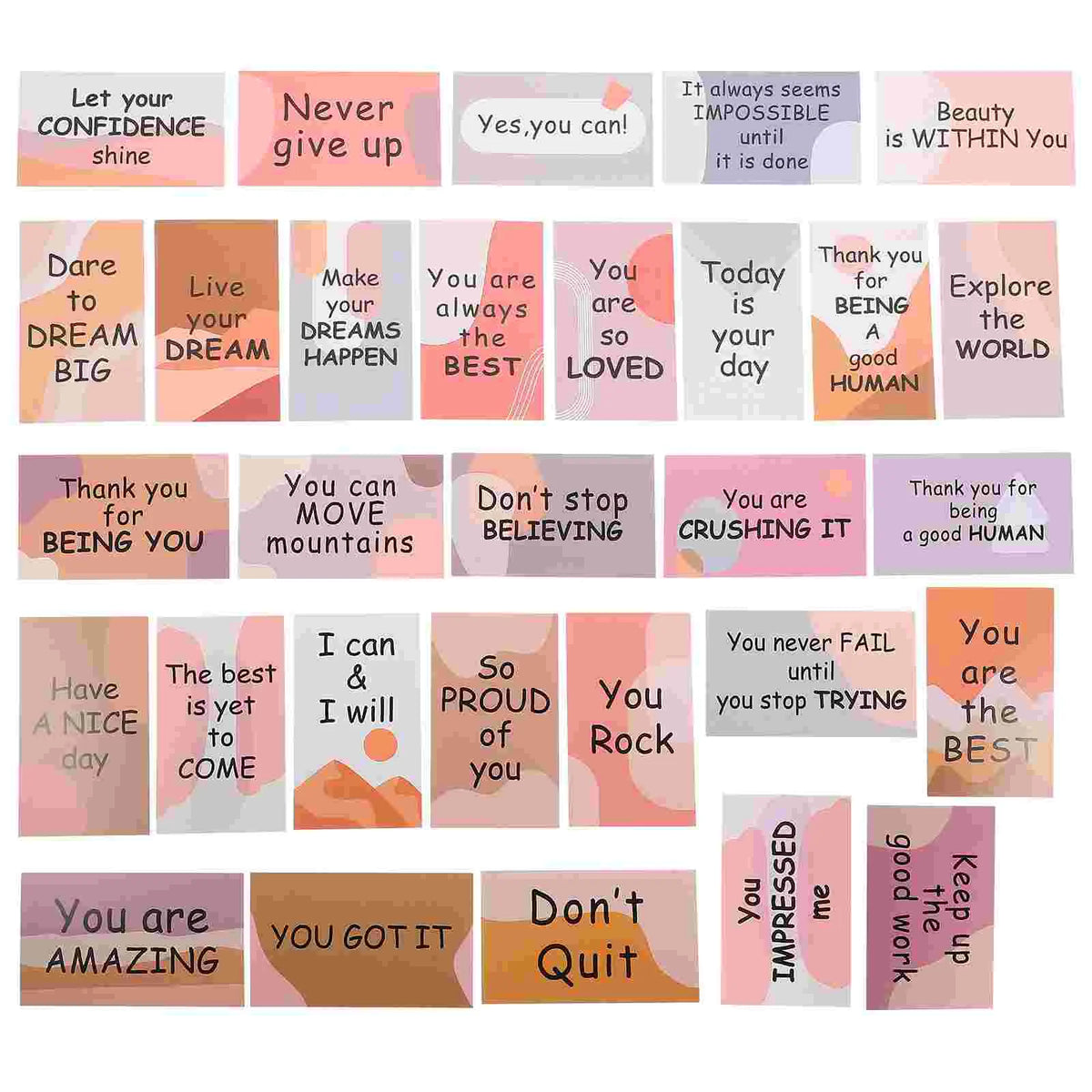 30Pcs Motivational Cards Small Encouragement Cards Colorful Motivational Cards English Words Cards Inspirational Quote Cards