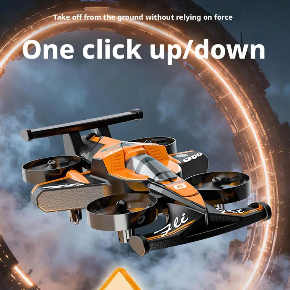 2-in-1 RC Flying Stunt Car & Drone With Headless Mode LED Lights High-Speed Ground Drifting One-Key 360° Flips For Kids