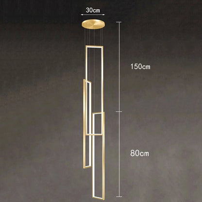 Modern ring stairs led lights pendant light lamps for living room led Chandeliers for dining room hanging light indoor lighting