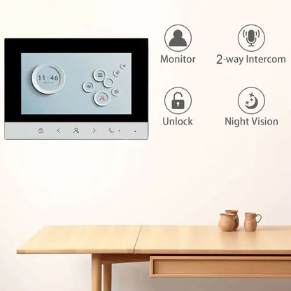 4 Wire 7 inch LCD WiFi Tuya Video Doorphone HD Camera Doorbell Intercom RFIC NFC APP Unlock System 4/6/8/10/12 Unit Apartments