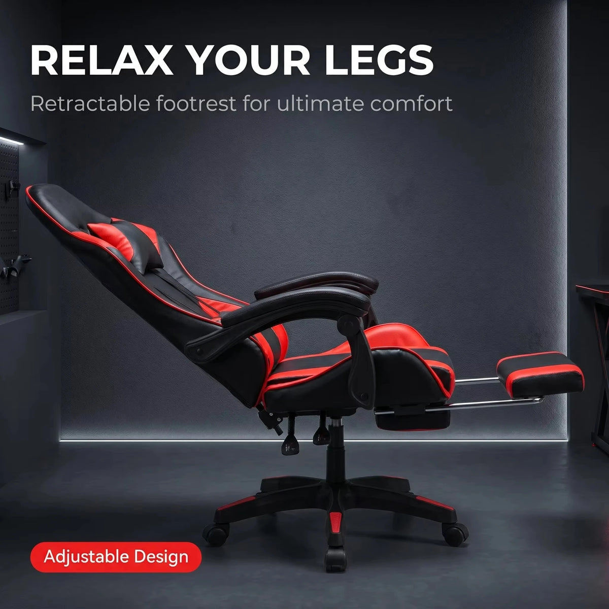Cheap Pc Racing Computer Reclining Leather Silla Gamer Led Gaming Chair With Footrest