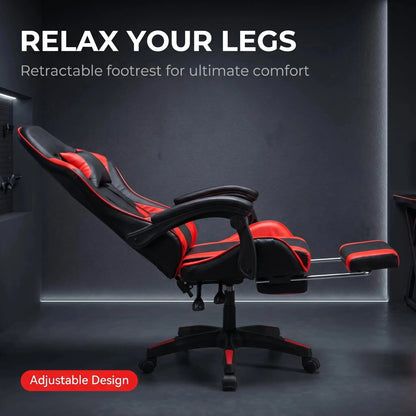 Cheap Pc Racing Computer Reclining Leather Silla Gamer Led Gaming Chair With Footrest