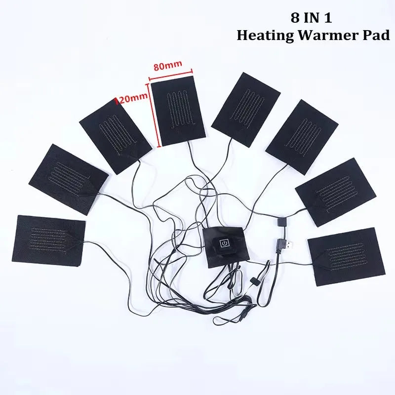 USB Clothes Heater Pad With 3 Gear Adjustable Temperature Electric Heating Sheet Heating Warmer Pad For Vest Jacket
