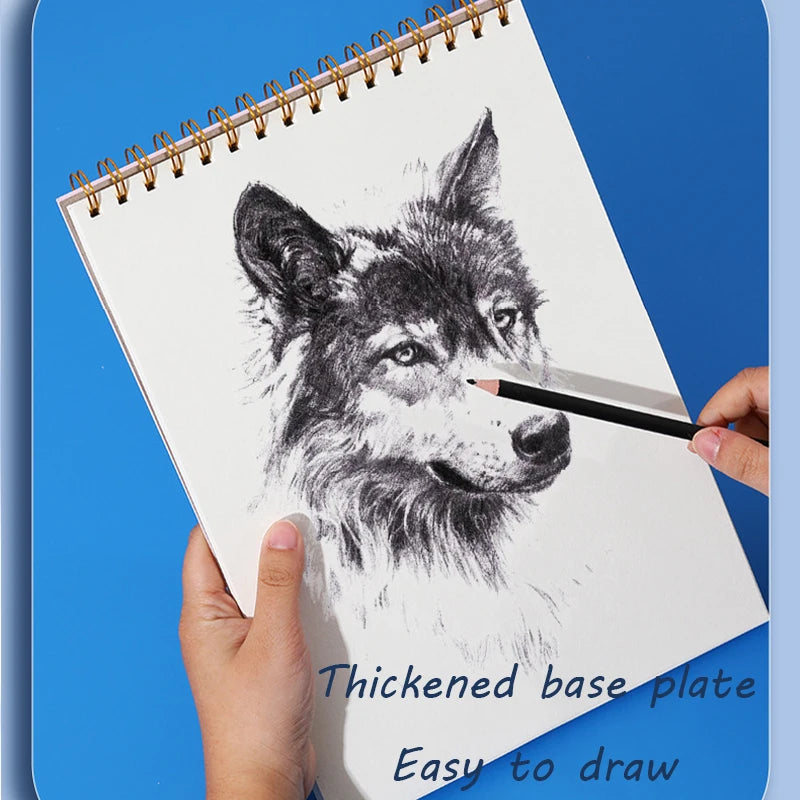 A4 Sketchbook 160 GSM 60 Sheets Drawing Paper Art Book for Artist Watercolor Oil Painting Stationery Students School Supplies